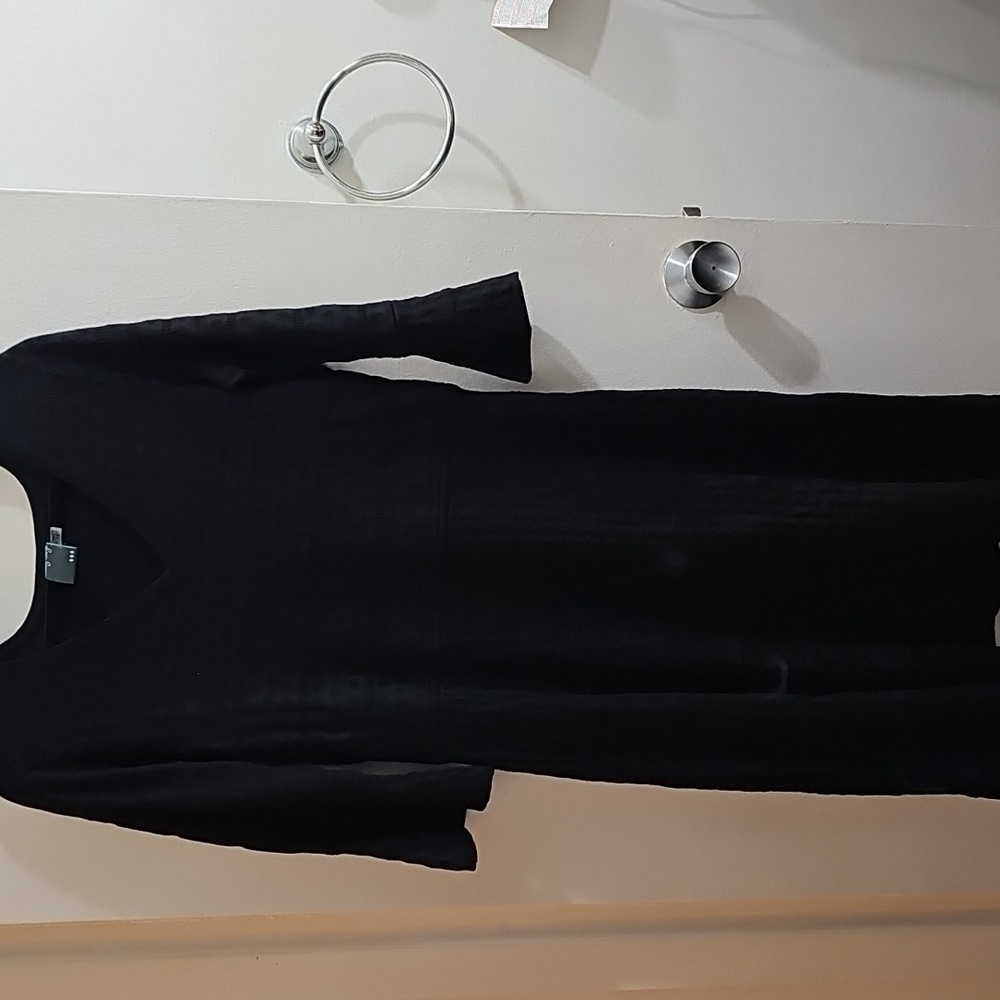 Black 3/4 Sleeve Knit Dress
